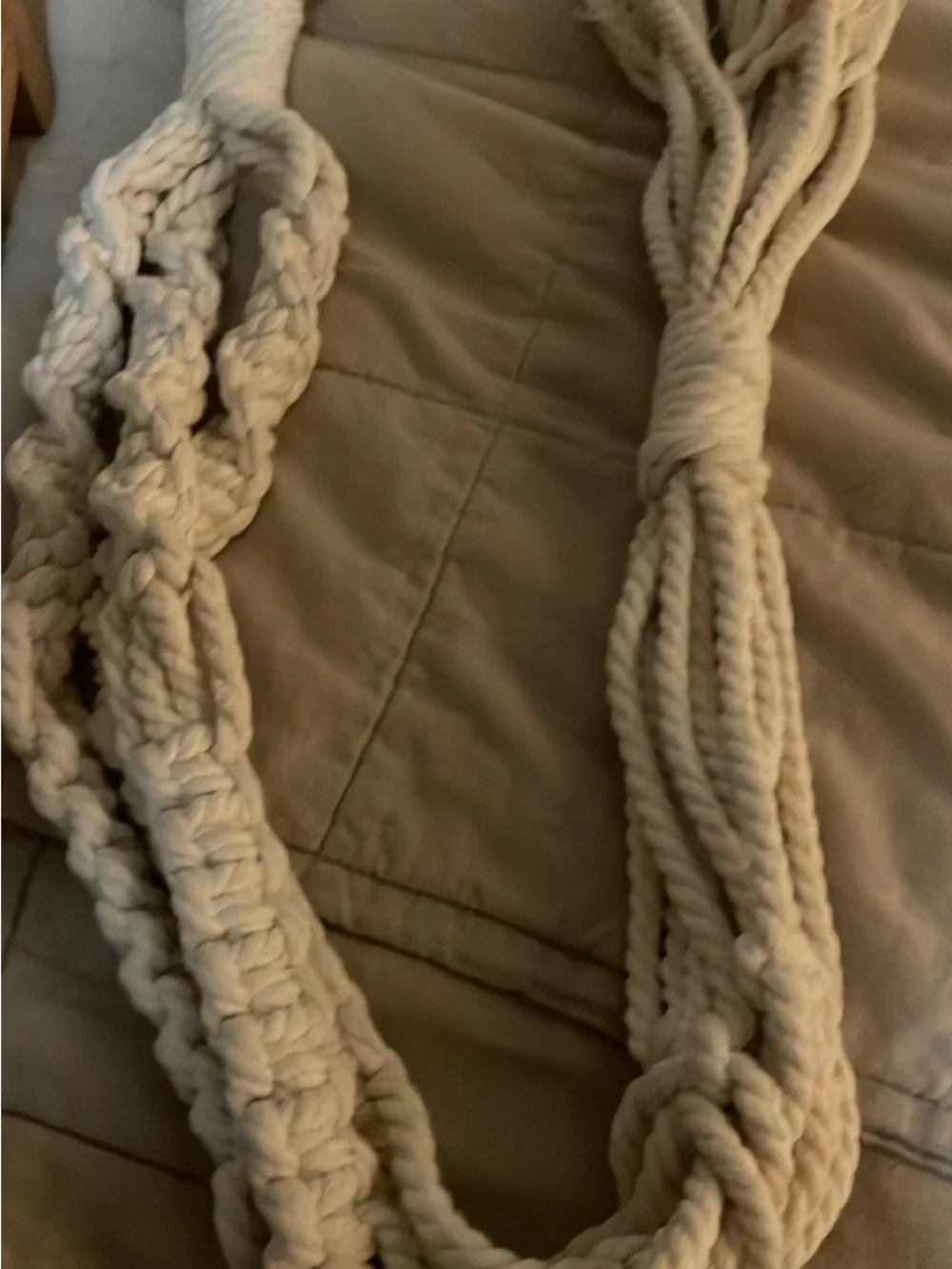 Handcrafted Macramé Plant Hanger - Cream